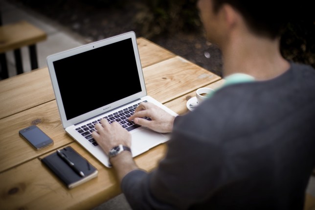 guy blogging