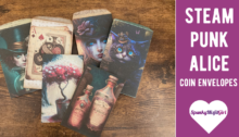 steampunk alice coin envelopes